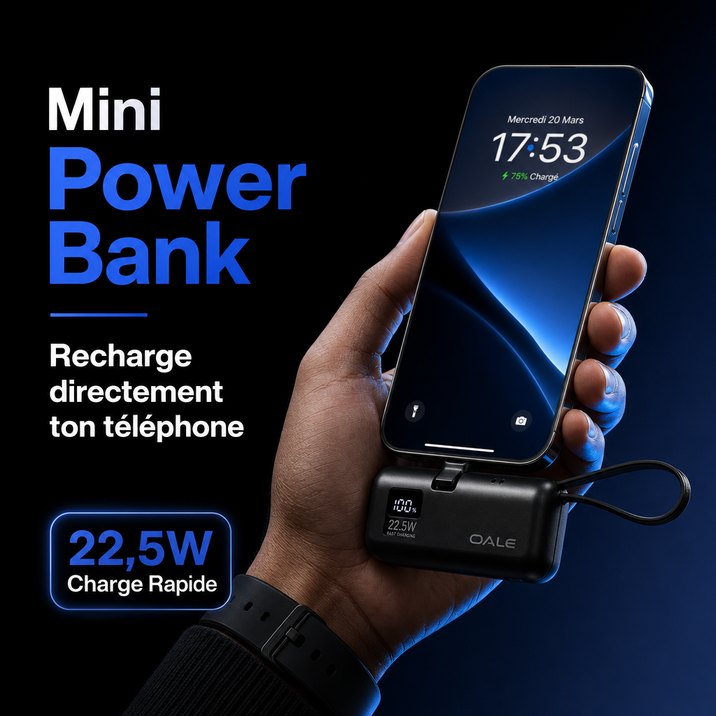 Powerbank OALE Ultra Rapide + Écouteur Sans Fil Offert