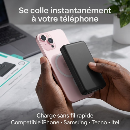 Power Bank Magnétique  + Écouteurs Sans Fil Offerts 🎁