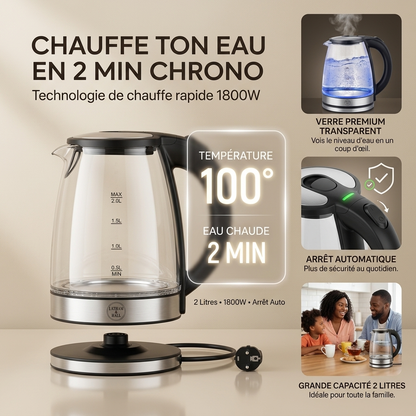Bouilloire Électrique Premium en Verre 2 Litres
