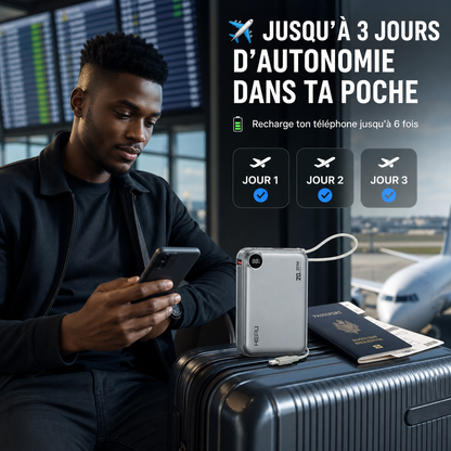 Powerbank HEPU Ultra Rapide 20 000 mAh + Écouteur Sans Fil Offert
