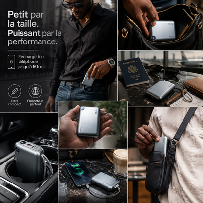 Powerbank HEPU Ultra Rapide 30 000 mAh + Écouteur Sans Fil Offert