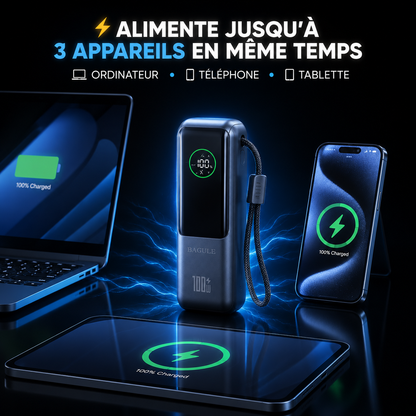 Powerbank BAGULE 100W Utra-Rapide + écouteur sans fil offert