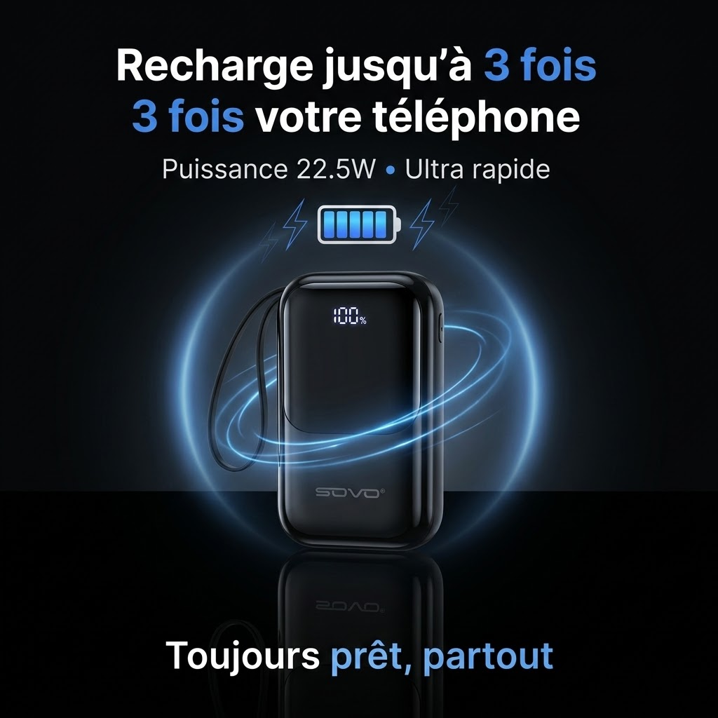 Powerbank sovo PD39 + écouteur sans fil offert