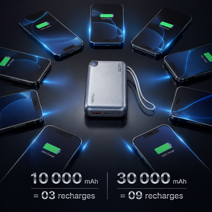 Powerbank HEPU Ultra Rapide 30 000 mAh + Écouteur Sans Fil Offert